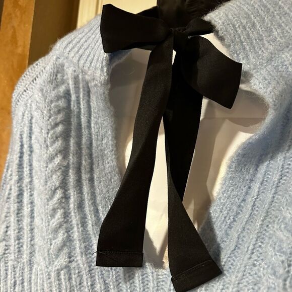 FRNCH Paris Sweater Frnch Paris Bow Back Cable Knit Sweater Size M L NWT - Picture 6 of 16